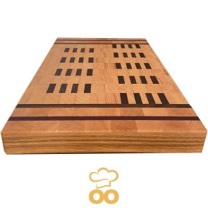 Tagliere artigianale in legno massello di frassino, rovere e wengè TA009