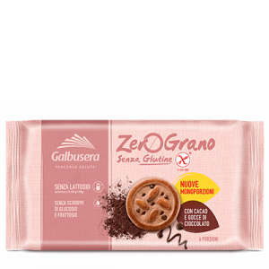 Biscotti con Cacao e gocce di CIOCCOLATO senza glutine e lattosio GALBUSERA 220gr