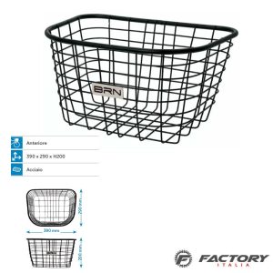 Cestino anteriore acciaio Islanda nero
