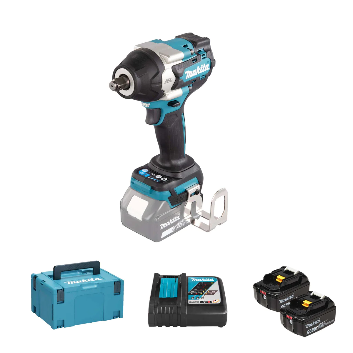 Makita DTW700RTJ AVVITATORE AD IMPULSI 18V 5.0AH ATTACCO 1/2″ - immagine 3
