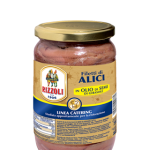 Filetti di Alici in pezzi in olio di girasole RIZZOLI 720gr