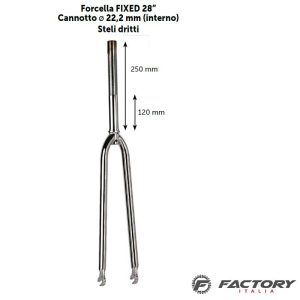 Forcella bici fixed 28 pollici cromata