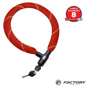 Lucchetto bici a catena alta sicurezza BRN rosso