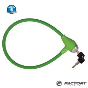 Lucchetto bici a cavo BRN rivestito in silicone verde
