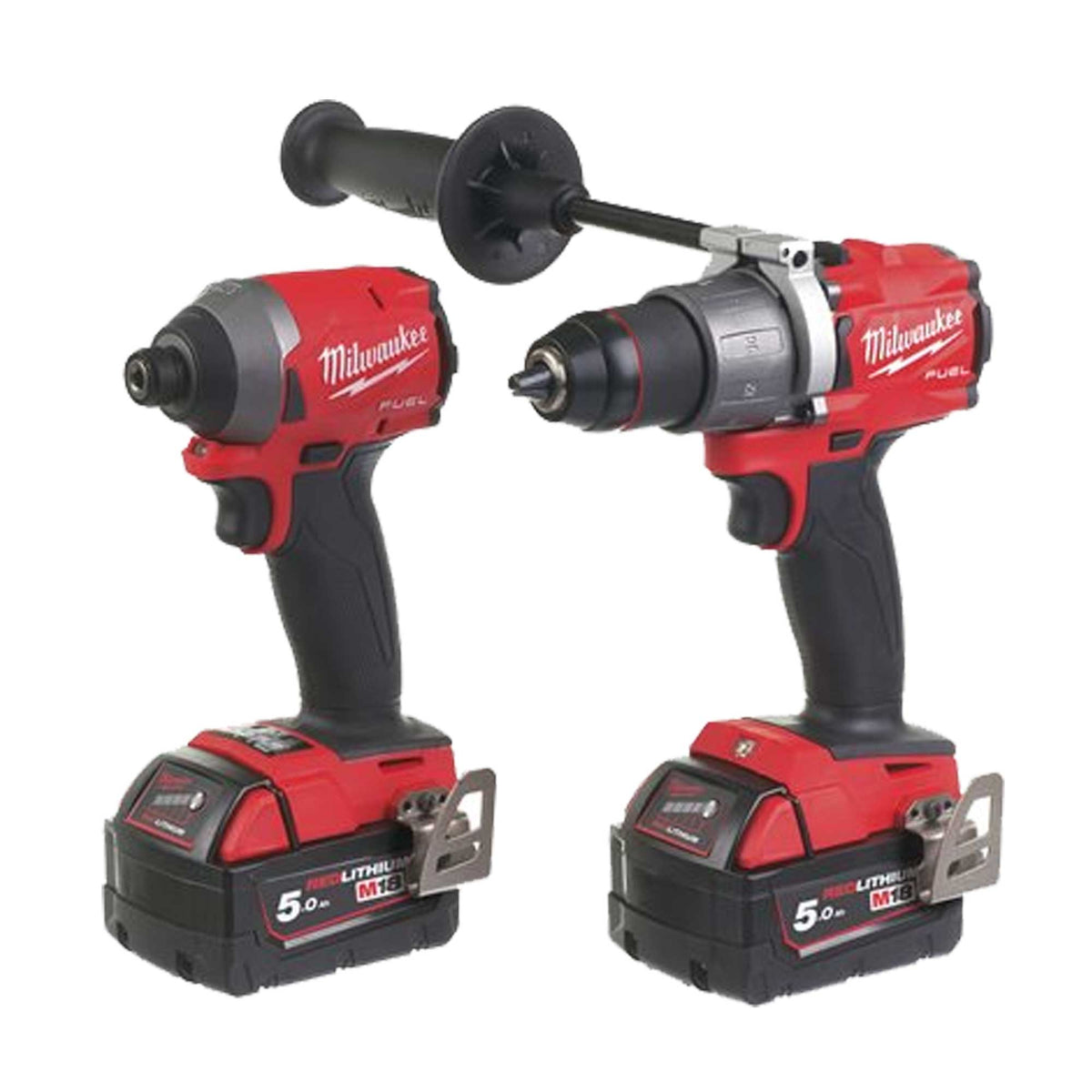 Milwaukee M18 FPP2A2-502X KIT 18V TRAPANO PERCUSSIONE + AVVITATORE IMPULSI BATT. INCLUSE + OMAGGIO - immagine 3