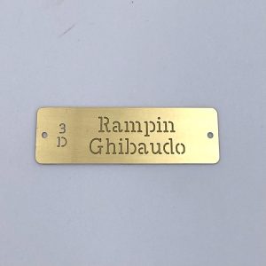 Targhetta in Ottone traforato mod. Papino 45X20