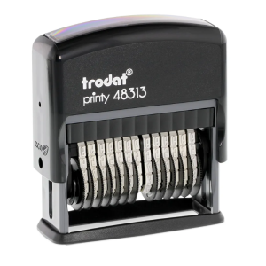 TRODAT PRINTY P2 48313 Timbro Numeratore Autoinchiostrante a 13 Colonne Eco Nero Altezza Caratteri 3,8 mm Larghezza 42 mm con Cartuccia Nera