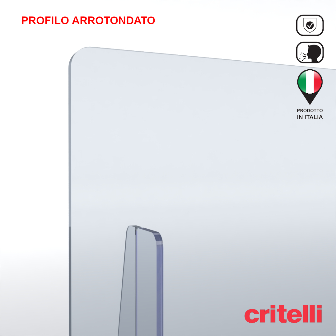 Divisorio separè parafiato di protezione con schermo trasparente L100 H75 cm - immagine 4