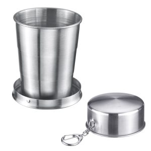 Bicchiere da viaggio pieghevole – acciaio inox ml 150