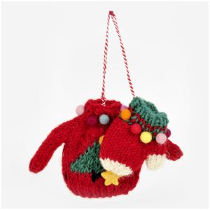 Decoro di Natale in Feltro di Lana – Maglioncino & Guantino (2 pz – made in Nepal)