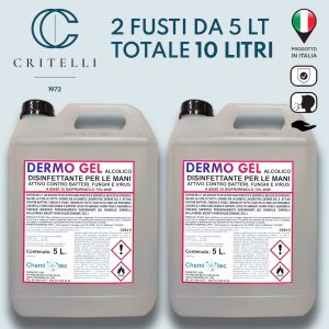 Dermo Gel igienizzante disinfettante mani a base di Alcool al 75% 10LT