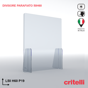 Divisorio parafiato di protezione 50X60 cm antiurto trasparente