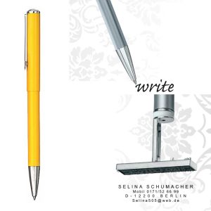 Penna Timbro Heri 3107 Penna a sfera autoinchiostrante Classic gialla 33×8,7mm nero