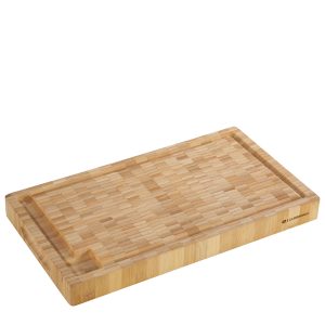 Tagliere Alto Rettangolare in Bambù con scanalature – cm 45x25x4