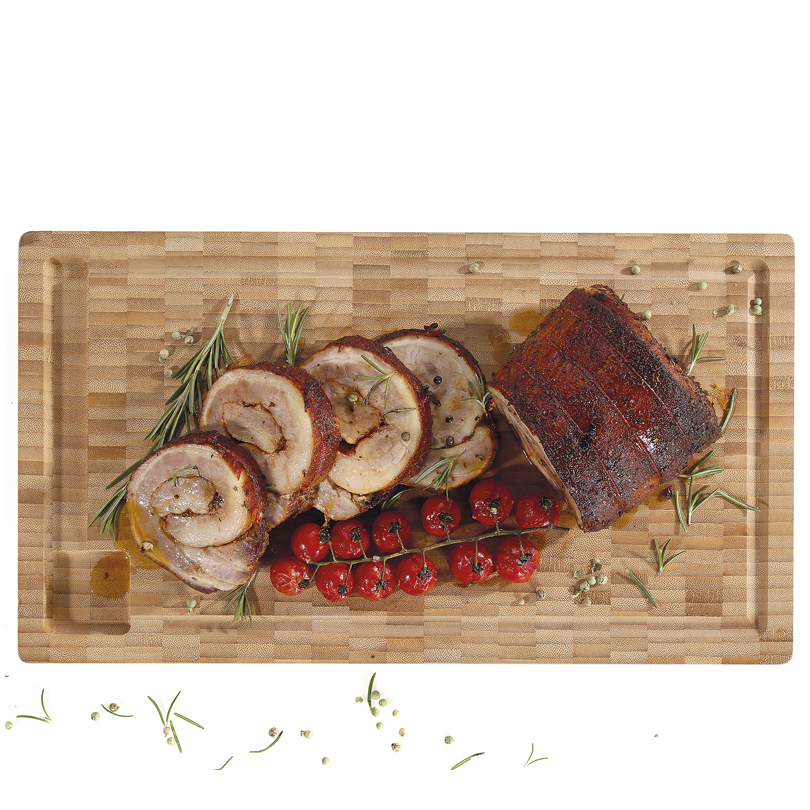 Tagliere Alto Rettangolare in Bambù con scanalature – cm 45x25x4 - immagine 3