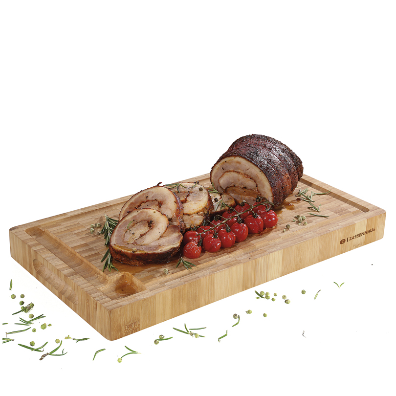 Tagliere Alto Rettangolare in Bambù con scanalature – cm 45x25x4 - immagine 4