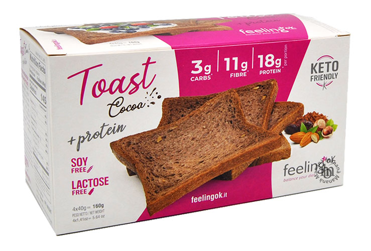 FeelingOK Toast Cacao + Protein 4 X 40 g. - immagine 2